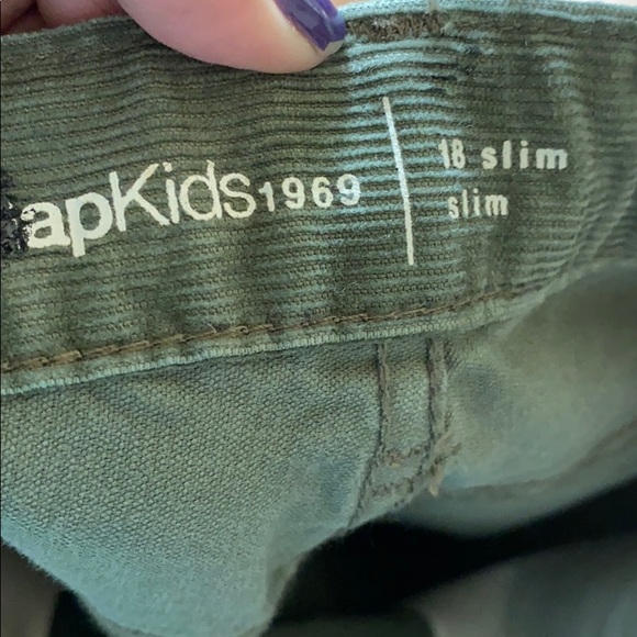 NWOT Gap girls green corduroy slacks 18 slim - Picture 4 of 6